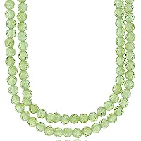 DECADENCE Sterling Silver Rhodium 4mm Rondelle Peridot Beaded 2-Strand 20