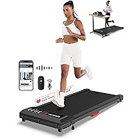 Walking Pad Treadmills with Incline 300+lbs Capacity, Under Desk Treadmill for Home 40dB Lightweight Foldable Walking Treadmill, Easy to Move No Assemble, Works with Zwift Kinomap Apple Health