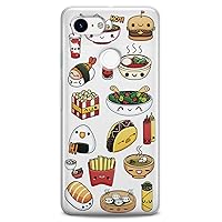 TPU Case Compatible for Google Pixel 8 Pro 7a 6a 5a XL 4a 5G 2 XL 3 XL 3a 4 Sushi Soft Cute Kawaii Cute Girls Junk Slim fit Taco Clear French Print Fast Design Flexible Silicone Food Fries