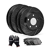 R1 Concepts Front Rear Brakes and Rotors Kit |Front Rear Brake Pads| Brake Rotors and Pads| Ceramic Brake Pads and Rotors |fits 2014-2018 Ford Focus