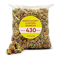 Nerds Gummy Cluster Rainbow Candy 2LB - Gummy Candy Nerds Candy Pack Jelly Fruit - Candy Gummy Chews Rainbow Candy For Candy Buffet Perfect For Dish Essential, Fruit Chews, Party Favors, Snacks for Adults & Kids, Family Size Fruit Flavored Candy