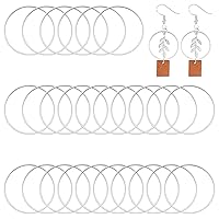40pcs Earring Hoop Jewelry Making,60mm Beading Hoop Earrings Hypoallergenic Round Earrings Open Back Bezel Pendants for Jewelry Finding DIY Craft Girl Women Gifts(Silver)