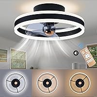 Ceiling Fans With Lights and Remote, 3 Colors 6 Speeds,Dimmable LED Warm Color Light, Low Profile Ceiling Fan and Light,Reversible Blades,Timing,for Bedroom Kitchen
