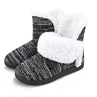 Women Comfort Warm Fluffy Faux Fur Slipper Boots Soft Memory Foam Ankle Booties House Pull on Shoes Anti-Slip Sole Indoor Outdoor