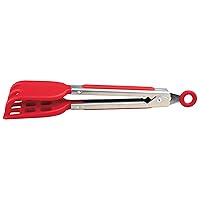 Tovolo Waffle Tongs, Mini Silicone Easy-Grip, Non-Slip Handle, Candy Apple Red