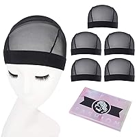 Xtrend 5 Pcs Wig Caps For Making Wigs, Stretchable, Comfortable, Dome Wig Cap For Men And Women（Black Wig Cap S)