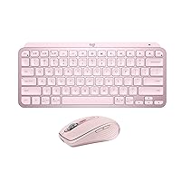 Logitech MX Keys Mini Keyboard + MX Anywhere 3S Wireless Mouse - Fluid Typing, Backlit Keys, Fast Scrolling, USB-C, Bluetooth, Compact, Multi-OS Compatible - Rose