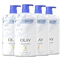 Olay Exfoliating and Moisturizing Body Wash for Women with Sea Salt and Vitamin B3 30 fl oz (Pack of 4)