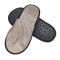 Fuzzy Slippers for Men Women Foam Slippers Wood grain House Winter Warm Shoes for Outdoor Indoor