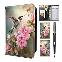 Server Book for Waitress with Everlasting Pencil, Money Pocket Leather Wallet Booklet, Guest Check Receipt Holder Presenters, Waiter Accessories Fit Server Apron-Birds Pink Flowers