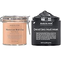 Moroccan Red Clay Mud Mask and Dead Sea Mud Mask Bundle – Facial Mask Package for Natural Skin Care