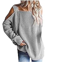 Pullover Sweaters For Women Fall Fashion Loose Sexy Off Shoulder Knit Tunic To Wear With Legging Long Sleeve Tops