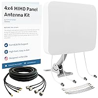 MIMO 4x4 Panel Antenna Kit for 4G & 5G Cellular Hotspots, Routers, & Gateways | T-Mobile Home Internet, Verizon, AT&T Cell Signal Booster | Kit w/ 30ft SMA Cable, J-Mount, TS9 & U.Fl Adapters