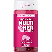 Liposomal Multivitamin for Women | 60 Softgels | Non-GMO & Gluten Free Supplement | with Vitamin D, Zinc, Omega 3 and Collagen | by Nature's Truth