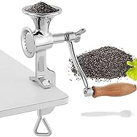 Moongiantgo Grain Mill Hand Poppy Seed Grinder Mill Stainless Steel Coarseness Adjustable Table Clamp Hand Crank 50g Small Hopper for Pepper Wheat Barley Soybeans Chickpeas Bird Feed
