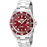 Invicta Men's Pro Diver 43mm Stainless Steel Quartz Watch, Silver/Red, Silver/Blue (Model: 22048, 25716)