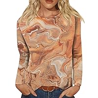 Fall Sweatshirts for Women Women's Fashion Casual Long Sleeve Floral Print Round Neck Pullover Top Blouse