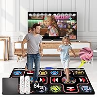 Dance mat for Kids and Adults, 64G Memory Card, 590 Games and 75 Music Videos 650 Songs,Fitness Dance Games, Gift for Boys and Girls for HDMI TV Premium Flannel Material