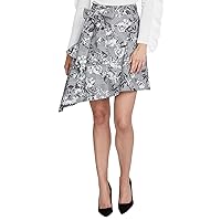 Rachel Roy Womens Bailen Plaid Floral Asymmetrical Skirt