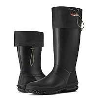 HISEA Classic Men’s Rubber Rain Boots for Men Waterproof with Adjustable Closure