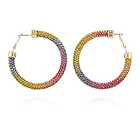 GUESS Goldtone Rainbow Hoop Earrings for Women