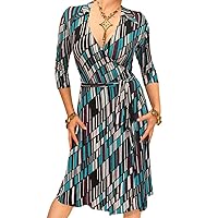 Women's Printed Collared Wrap Dress