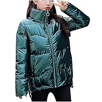 tuduoms Women's Thickened Down Jacket Relaxed Fit Hooded Puffer Jacket Warm Quilted Winter Coat Trendy Clothes for Teen Girls