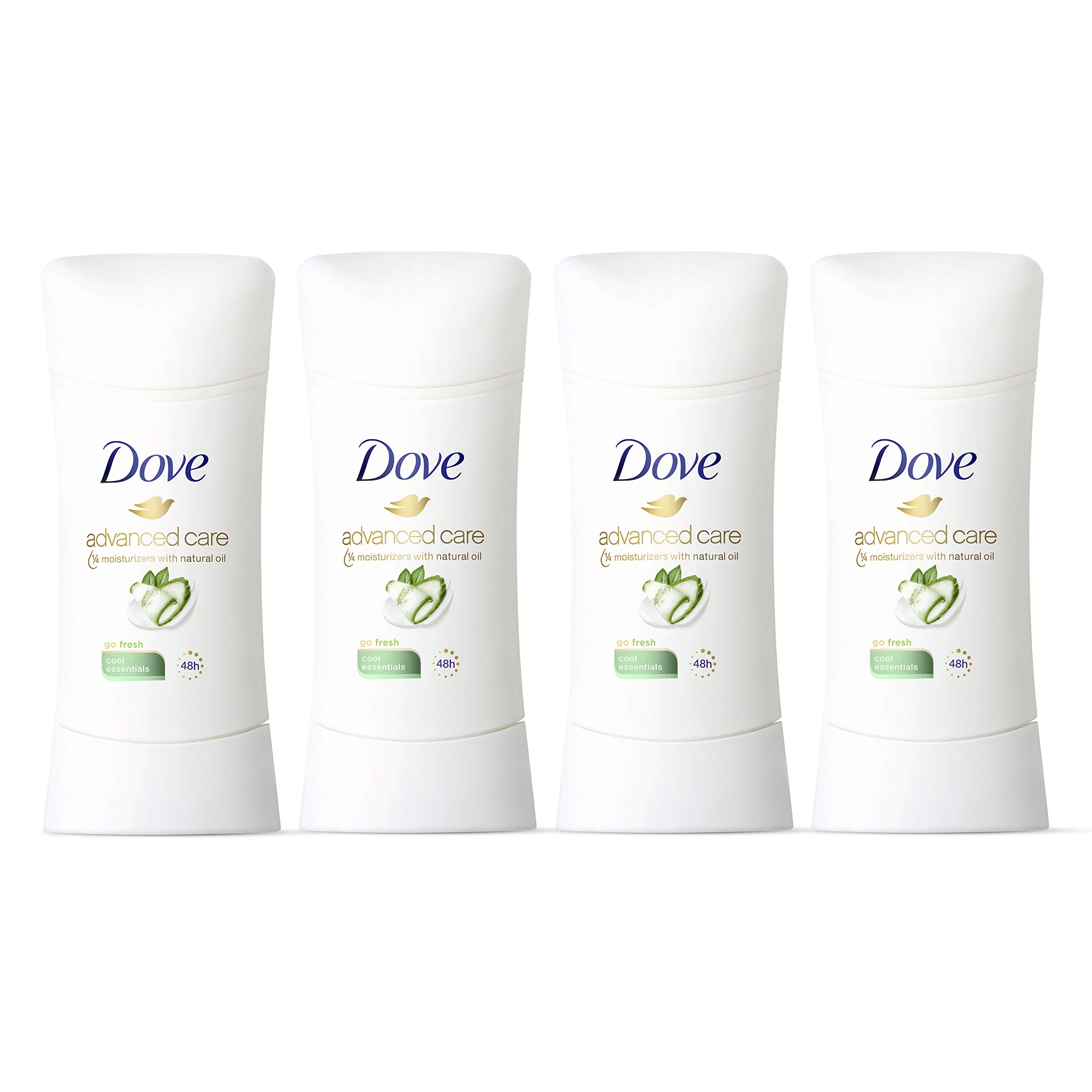Dove Antiperspirant Deodorant with 48 Hour Protection Advance Cool Essentials Deodorant for Women, 2.6 Ounce (Pack of 4)