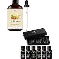 Frankincense Essential Oil and Top 6 Essential Oil Diffuser Oils for Home, Candle Making, Aromatherapy Oils and Gift Set – Lavender, Peppermint, Eucalyptus, Tea Tree, Orange, Lemongra