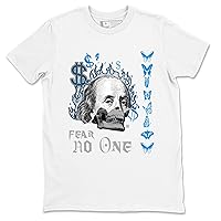 4s Military Blue Design Printed Fear No One Sneaker Matching T-Shirt