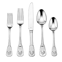 Cuisinart CFE-01-FR20 20-Piece Flatware Set, French Rooster