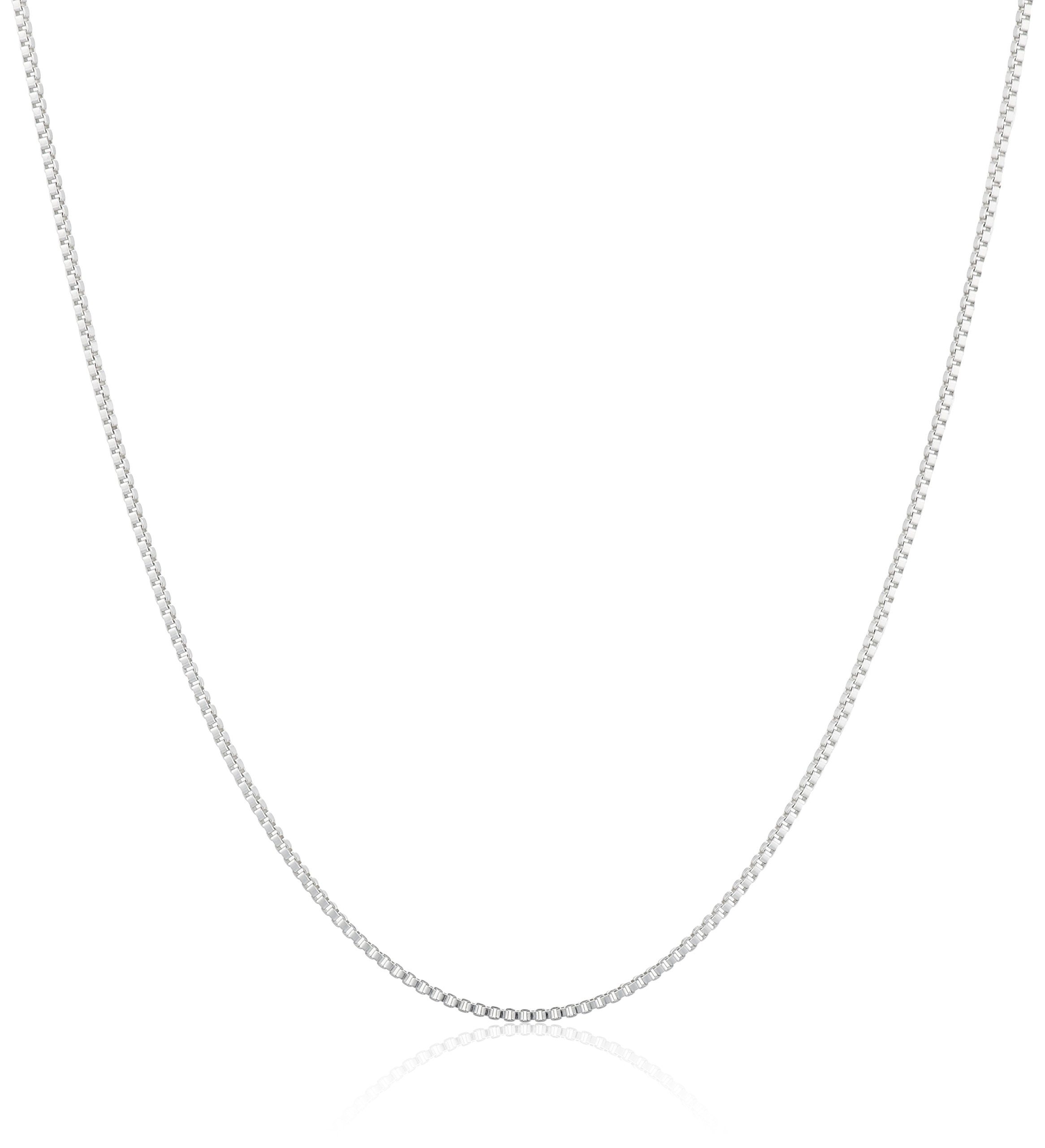 Amazon Collection Sterling Silver Thin 0.8mm Box Chain Necklace | Available in Yellow Gold or Silver | 16