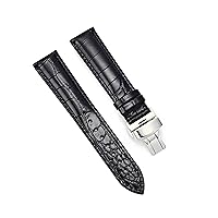 DISMAY Watch Band Strap Genuine Leather Alligator Patterned