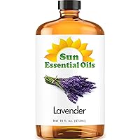 Sun Essential Oils - Lavender Essential Oil 16oz for Aromatherapy, Diffuser, Relieves Stress Sleep