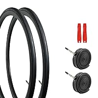 700C Bike Tires Set, Foldable Bicycle Tires Plus 2 Bike Tubes (with Puncture Sealant)+2 Tire Levers, Bike Tire with Double Tread Puncture Protection for Road Bike, Urban Bicycle