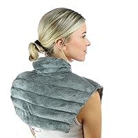 Embrace Microwave Heating Pad - Cordless Weighted Shoulder Heating Pad Heated Neck Wrap with Lavender Aromatherapy Neck Pain Relief Comfort, Relaxation Neck Heating Pad for Neck Pain