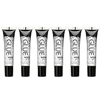 Pro Glitter Fix Gel by Moon Glow - Cosmetic Glitter Adhesive Primer for Face and body. For all glitters including fine, chunky, holographic, iridescent and bio - Set of 6