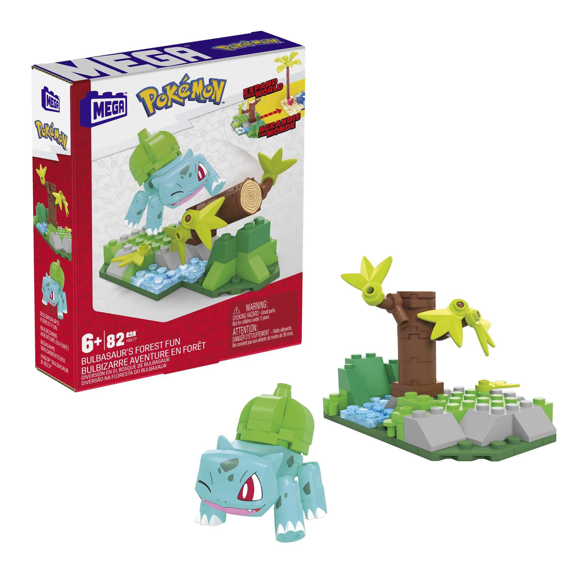 MEGA Pokémon Action Figure Building Toys Set For Kids, Bulbasaur'S Forest Fun With 82 Pieces, 1 Poseable Character, Age 9+ Years Gift Idea