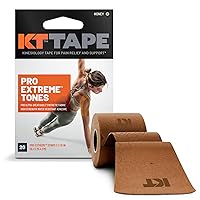 KT Tape, Pro Extreme Synthetic Kinesiology Athletic Tape, 20 Count, 10” Precut Strips