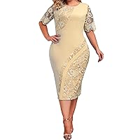 Mother of The Bride Dresses Plus Size Women Elegant Embroidery Lace Cocktail Wedding Ball Gowns