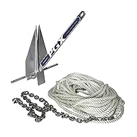 PGX Galvanized Fluke Anchor Kit 8 lbs., for Boats up to 24', Includes Anchor, 5' of 1/4