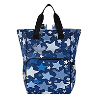 xigua Blue Star Diaper Bag Backpack,Large Capacity Kids Bags Multifunction Travel Diaper Bags with Stroller Straps for Travel, Shopping, Going out10