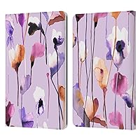 Head Case Designs Officially Licensed Ninola Watery Flowers Purple Lilac Floral Leather Book Wallet Case Cover Compatible with Kindle Paperwhite 1/2 / 3