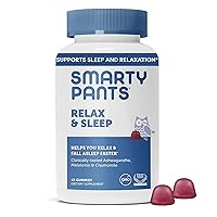 SmartyPants Melatonin Gummies: Sleep Aid with Melatonin, Ashwagandha & Chamomile to Relax and Unwind, Vegan, Gluten Free, 42 Count (21 Day Supply)