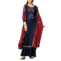 ladyline Kashmiri Style Embroidered Pashmina Salwar Kameez Suit for Womens