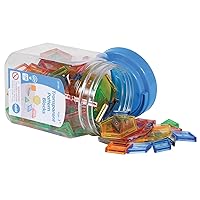 Transparent Pattern Blocks - Mini Jar Set of 120 - Plastic Pattern Blocks - Practice Sorting, Patterns, Measurement and Fractions - Sensory Play - Math Manipulative for Kids