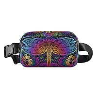 Dragonfly Fanny Pack for Women Mini Belt Bag with Adjustable Strap Waterproof Waist Packs Small Pouch Crossbody Bags for Hiking Running Cycling Traveling