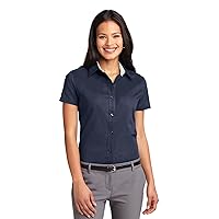 Port Authority L508 Ladies Short Sleeve Easy Care Shirt - Navy/Light Stone - XXXXXX-Large