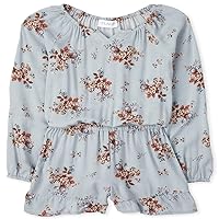 The Children's Place girls Girls Floral Ruffle RomperShorts