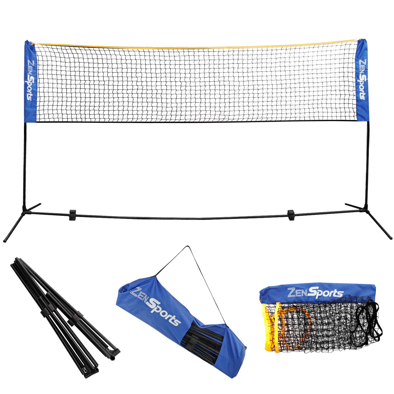 ZENY 10ft Portable Badminton Pickleball Net Tennis Net for Soccer, Pickleball, Kids Volleyball Indoor Adjustable Height 2.5ft to 5ft for Outdoor Co...